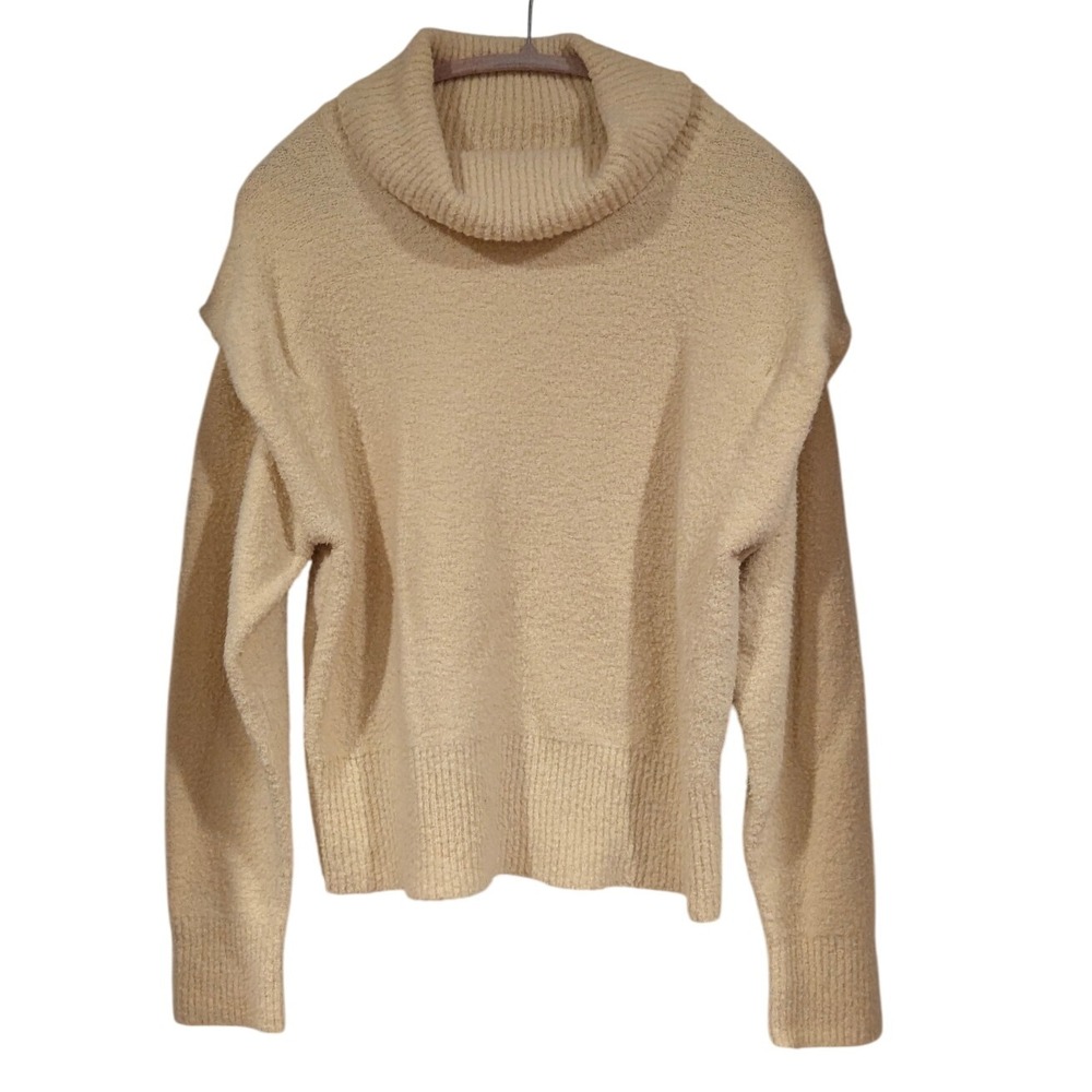 Lush Cream Cowl Neck Sweater Pullover Long Sleeve Knit Casual‎ Womens